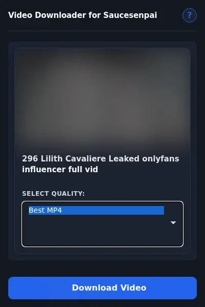 SauceSenpai Video Downloader format dropdown options
