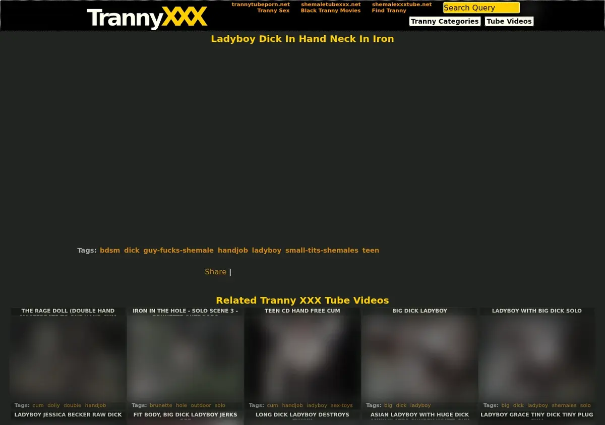 TrannyXXXTube Video Downloader page open in the browser
