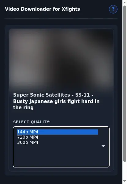 XFights Video Downloader format dropdown options
