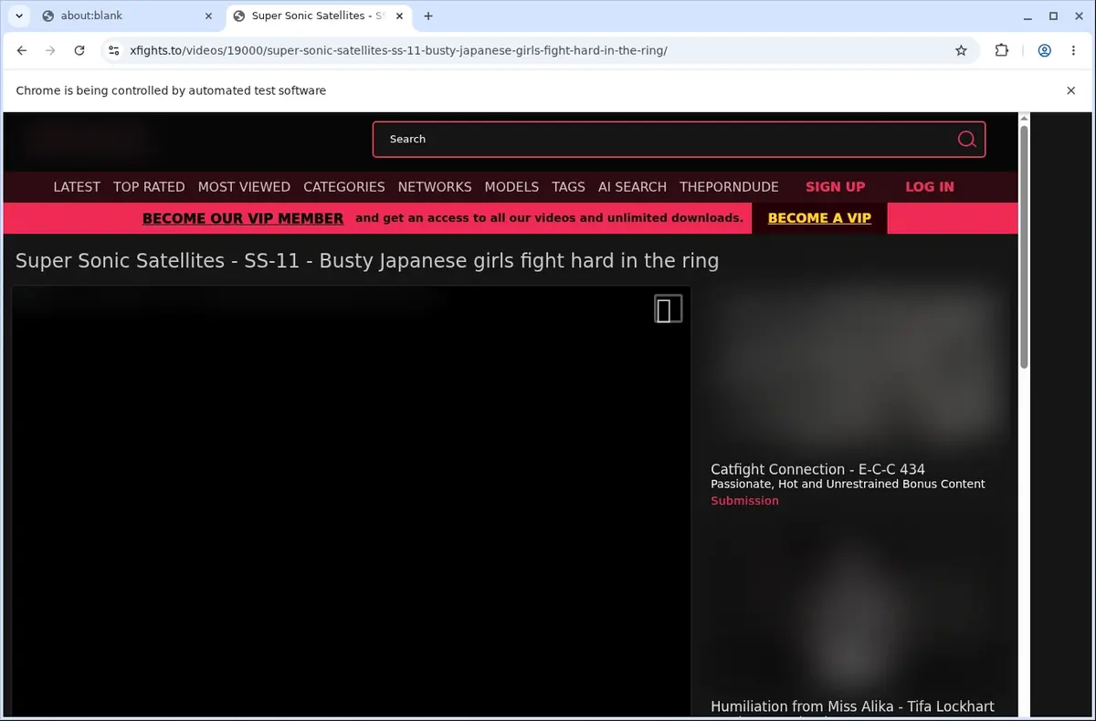 XFights Video Downloader page open in the browser