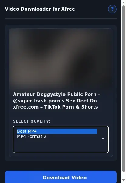 XFree Video Downloader format dropdown options