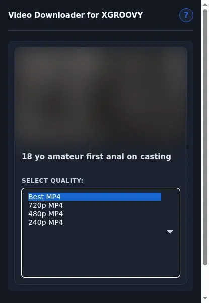 XGROOVY Downloader format dropdown options