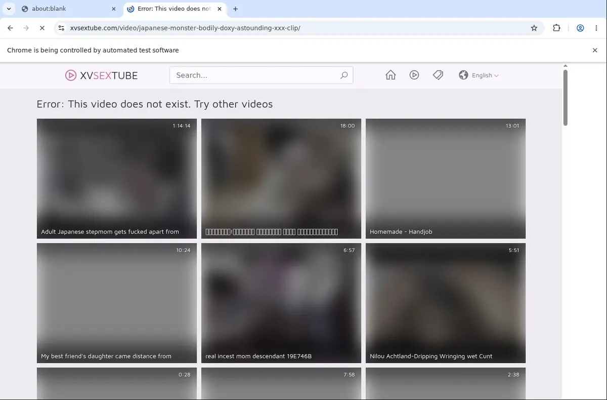 Xvsextube Video Downloader page open in the browser
