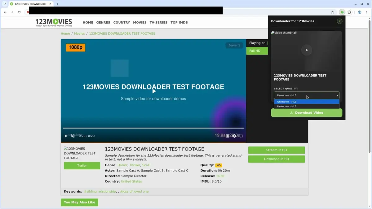 Downloader for 123Movies: save a 123Movies film as an MP4 in 47 seconds