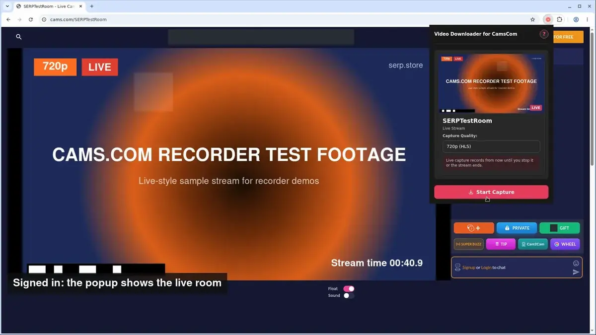 How to sign in to Downloader for CamsCom with an email code