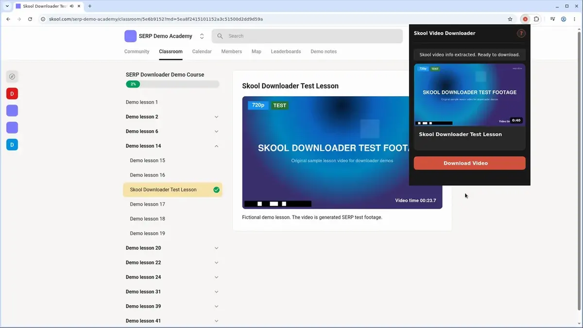 Skool Video Downloader: save a Skool lesson as an MP4 in 41 seconds
