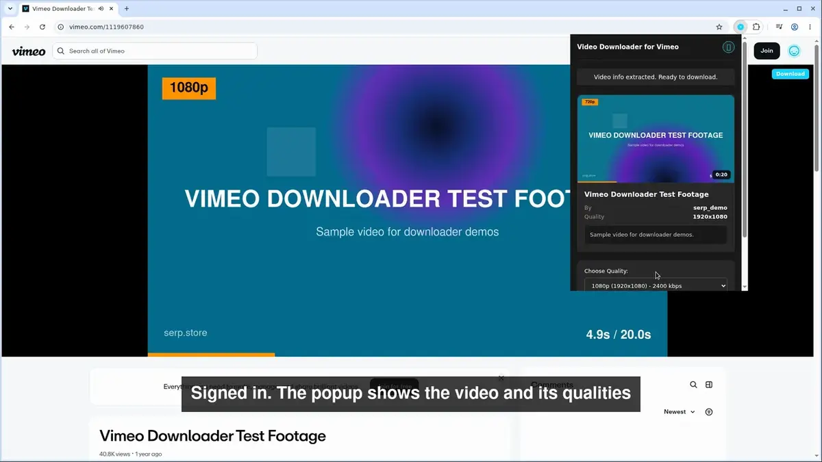 How to sign in to Downloader for Vimeo with an email code